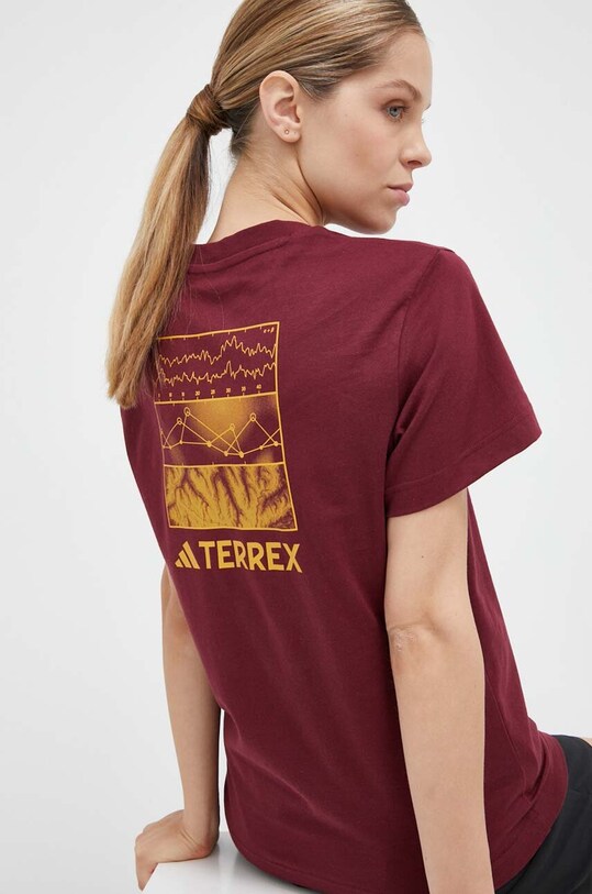 Tričko adidas TERREX Graphic Altitude potlač burgundské IL2645