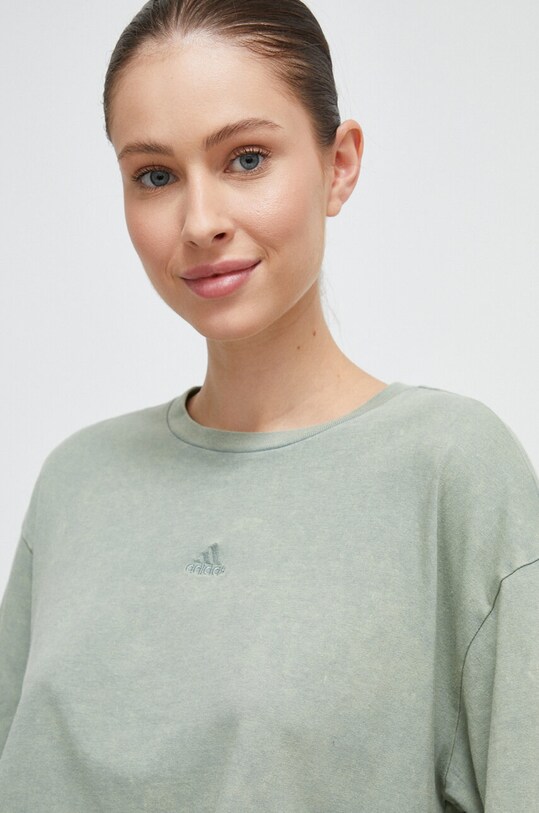 Хлопковая футболка adidas зелёный IL3265