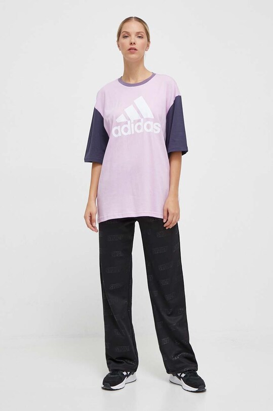 adidas t-shirt bawełniany IL3334 różowy AW23