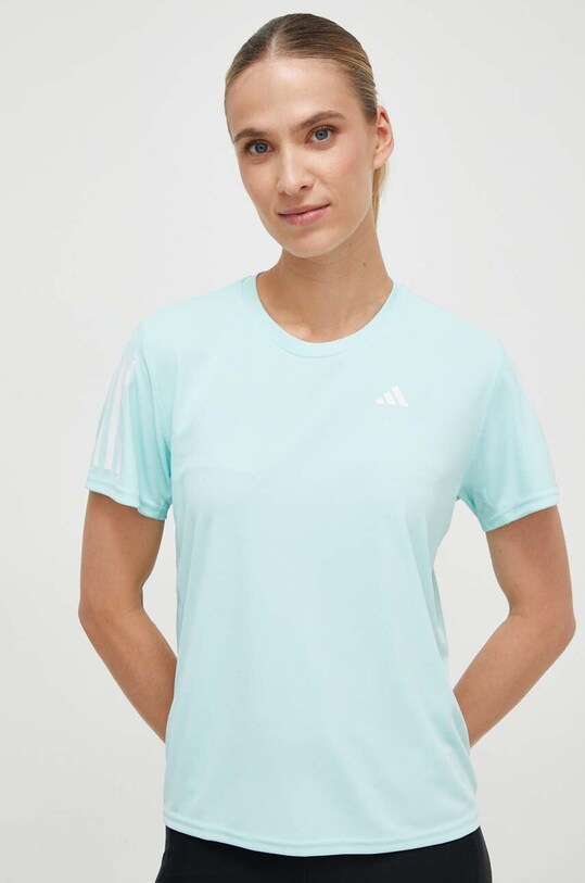 Bežecké tričko adidas Performance Own the Run potlač tyrkysová IL4131