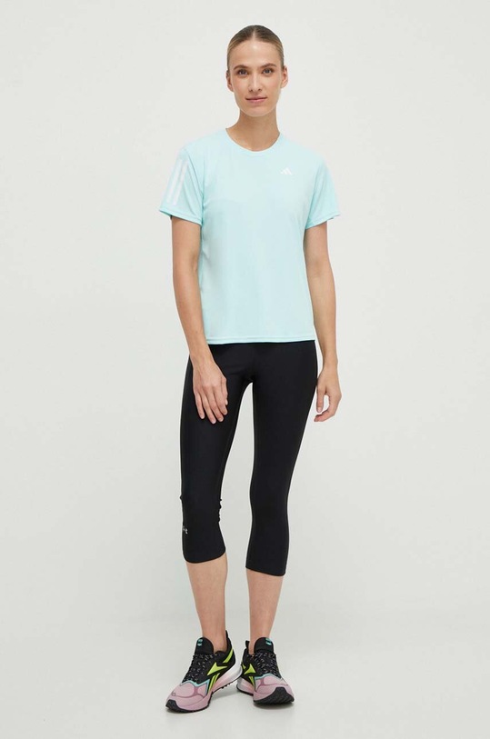 adidas Performance t-shirt do biegania Own the Run IL4131 turkusowy AW23