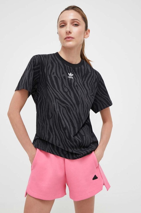 Βαμβακερό μπλουζάκι adidas Originals μαύρο II5869