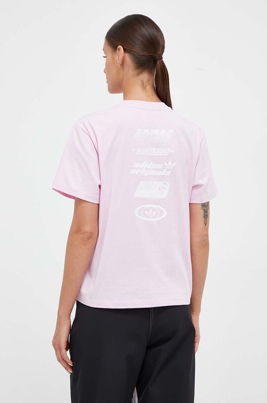 Ρούχα Βαμβακερό μπλουζάκι adidas Originals IJ6013 ροζ