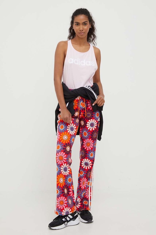 Bavlněný top adidas IC4441 růžová SS24