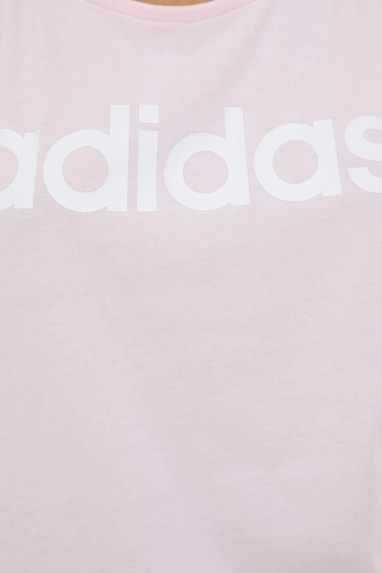 Pamučni top adidas IC4441 roza