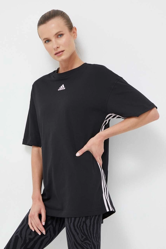 adidas t-shirt bawełniany wzorzyste czarny IA3183