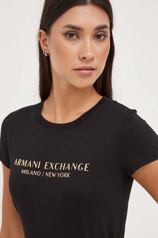 Бавовняна футболка Armani Exchange чорний 8NYTAB.YJG3Z