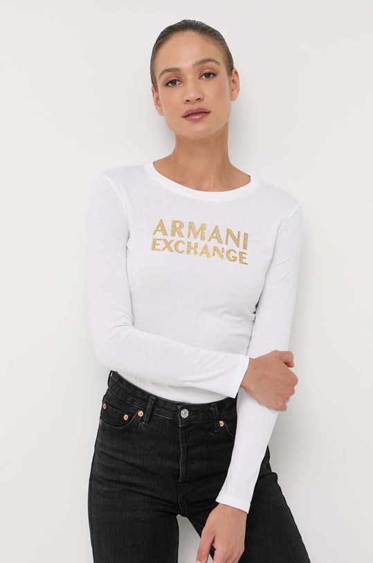 Armani Exchange longsleeve bawełniany biały 6RYT56.YJ8QZ