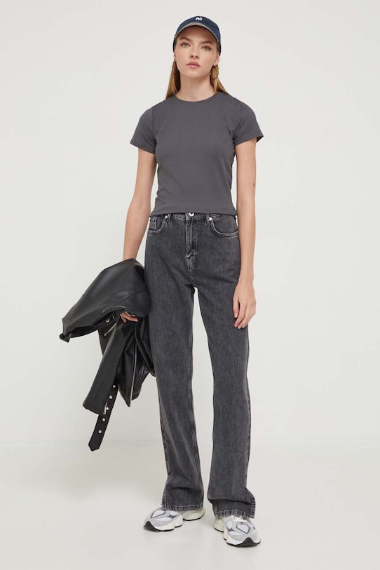 Μπλουζάκι Hollister Co. KI339.1195.131 γκρί AW23