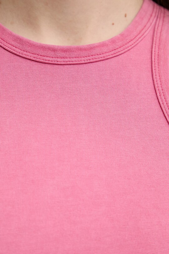 Samsoe Samsoe top din bumbac F23300037 roz