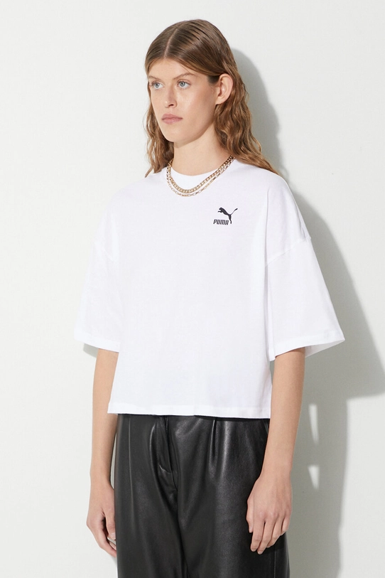 Puma t-shirt in cotone rilassato bianco 621381