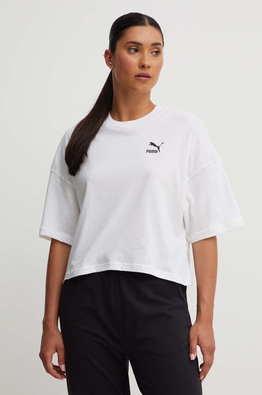 Puma t-shirt bawełniany biały 621381