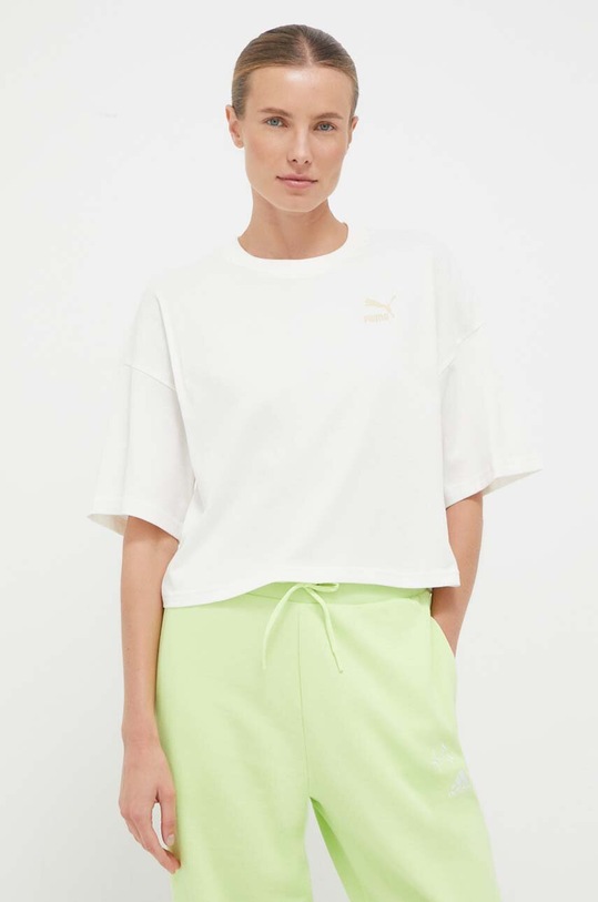 Pamučna majica Puma pamuk bež 621381