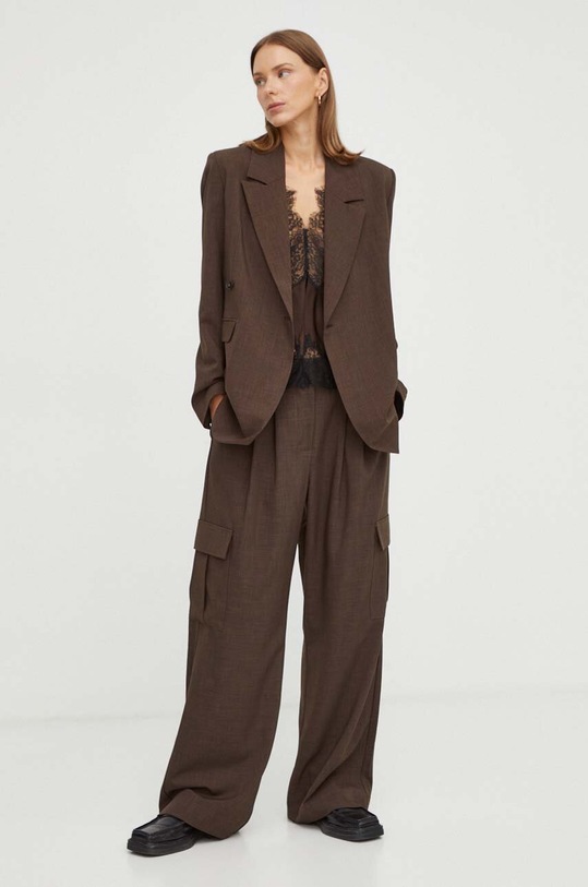 Herskind top 4993370 brązowy AW23