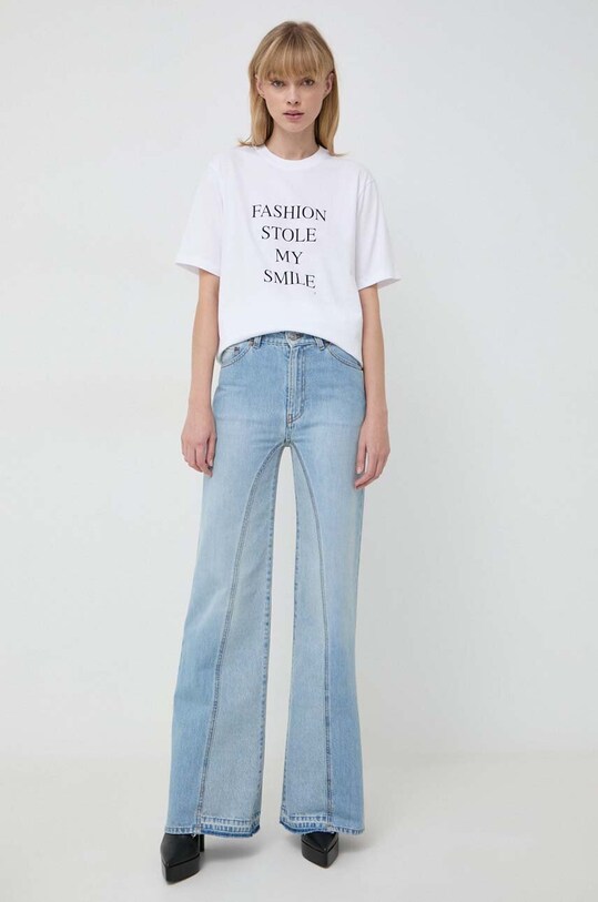 Victoria Beckham pamut póló 1322JTS004130A fehér AW24