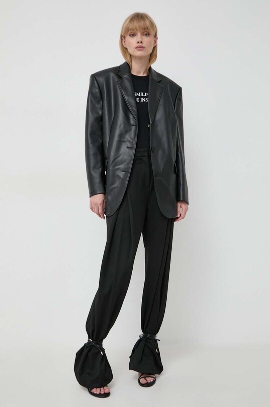 Бавовняна футболка Victoria Beckham 1323JTS004932A чорний AW24