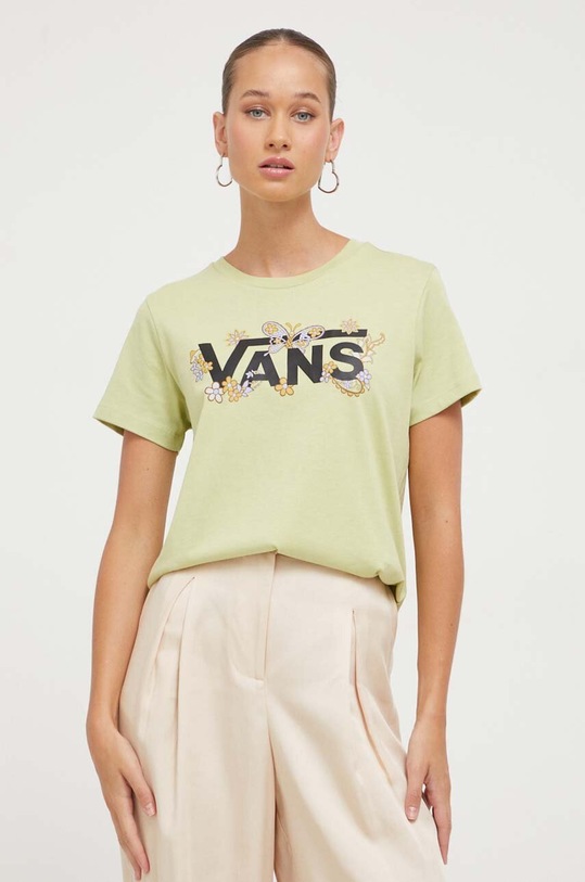 Vans tricou din bumbac print verde VN000ACBBYY1