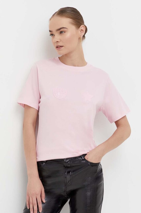 Chiara Ferragni t-shirt bawełniany regular różowy 75CBHT09