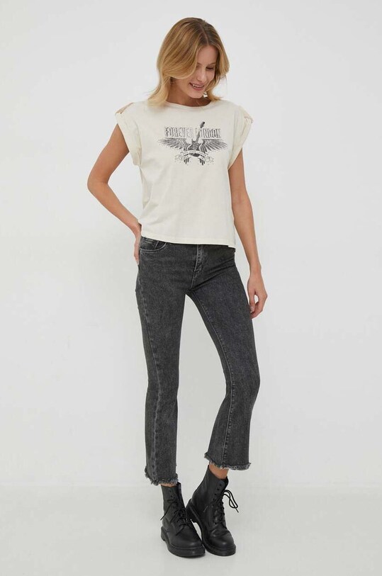 Pepe Jeans t-shirt bawełniany PL505691.804 beżowy AW23