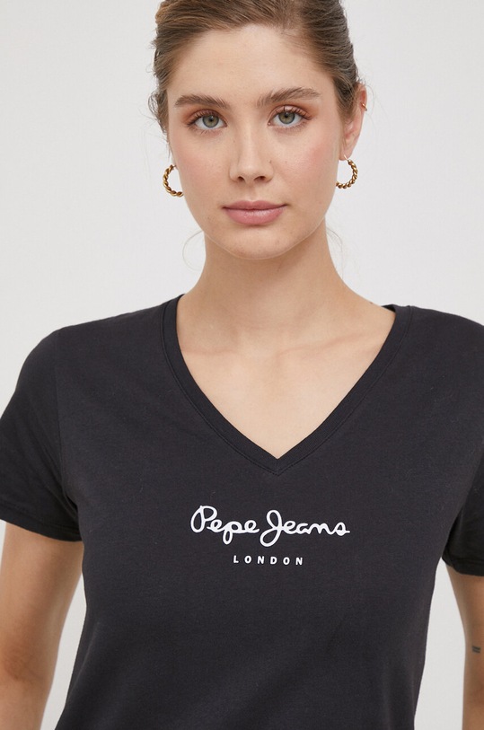 Oblečenie Bavlnené tričko Pepe Jeans Wendys PL505709.999 čierna