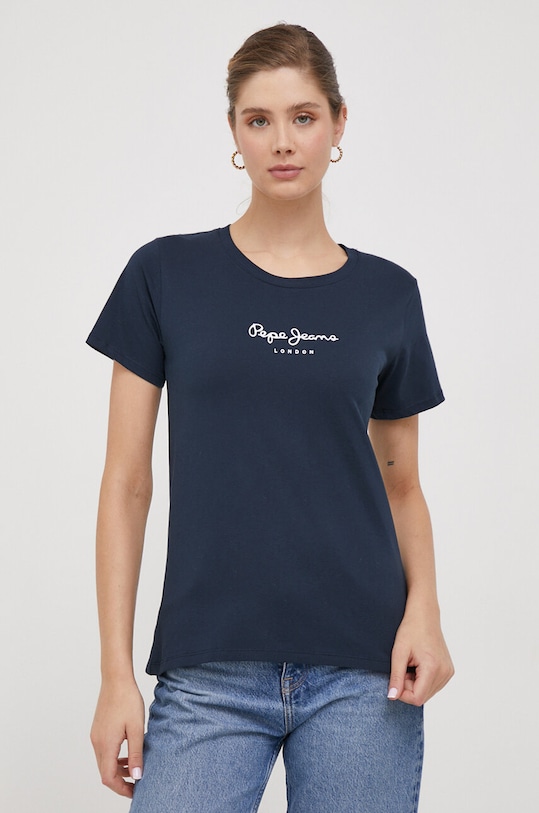 Pepe Jeans tricou din bumbac Wendys print bleumarin PL505710.594