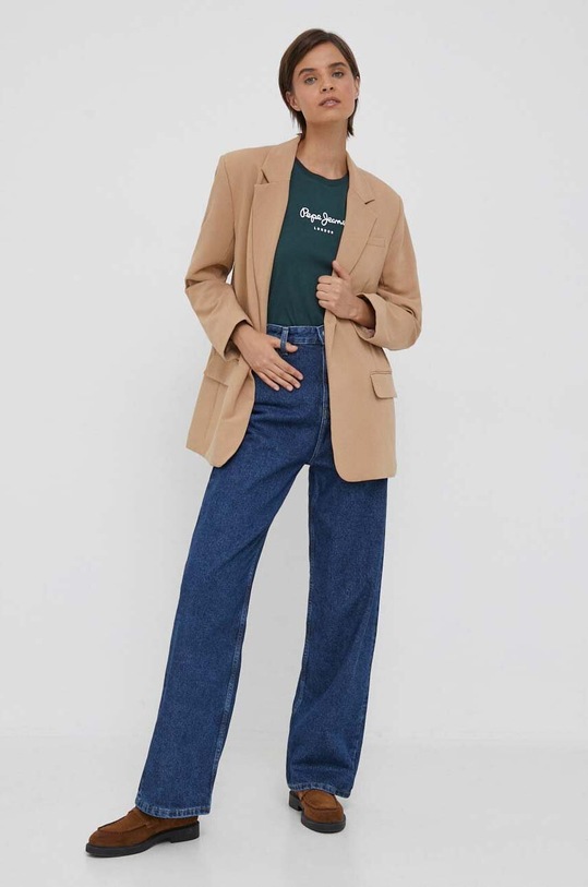 Pepe Jeans pamut póló Wendys PL505710.692 zöld AW23