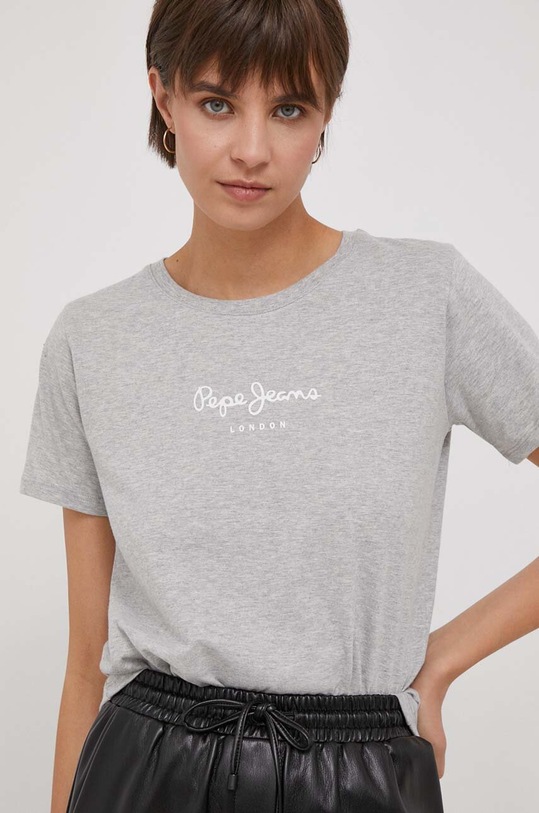 Pepe Jeans t-shirt bawełniany nadruk szary PL505710.933