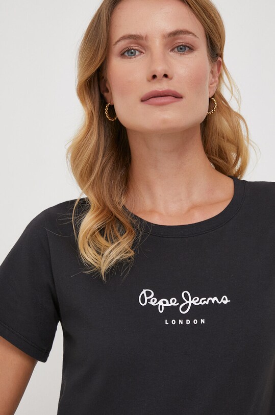Pepe Jeans tricou din bumbac negru PL505710.999