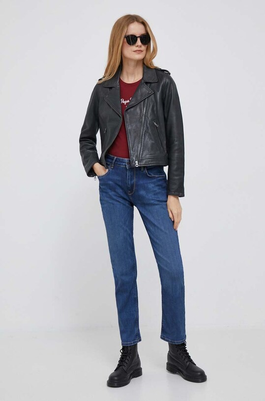 Pepe Jeans t-shirt PL505202.299 bordowy AW23