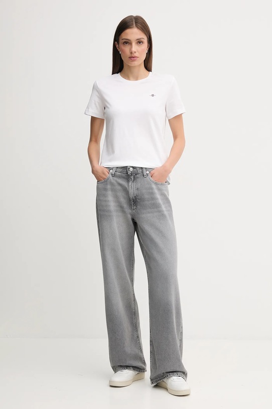 Хлопковая футболка Gant 4200200 белый AW25