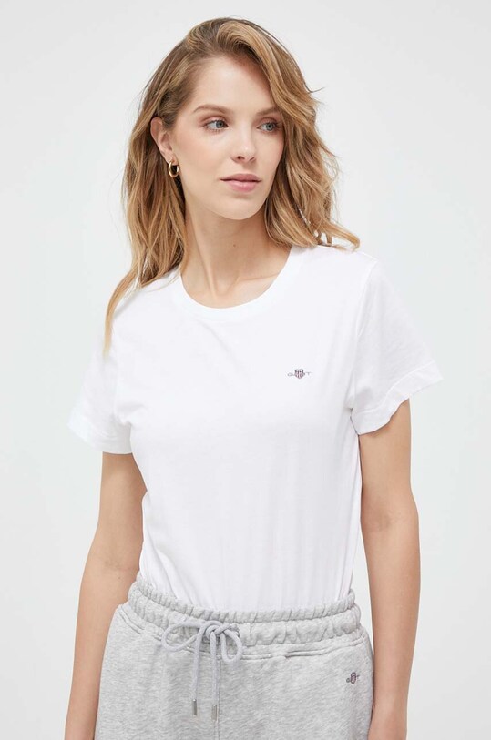 Бавовняна футболка Gant 4200200 білий AW23