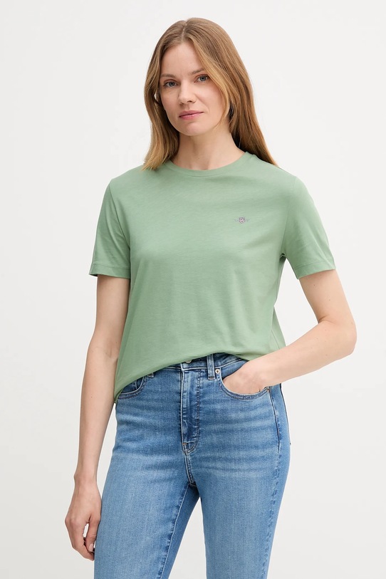 Gant t-shirt bawełniany bawełna zielony 4200200