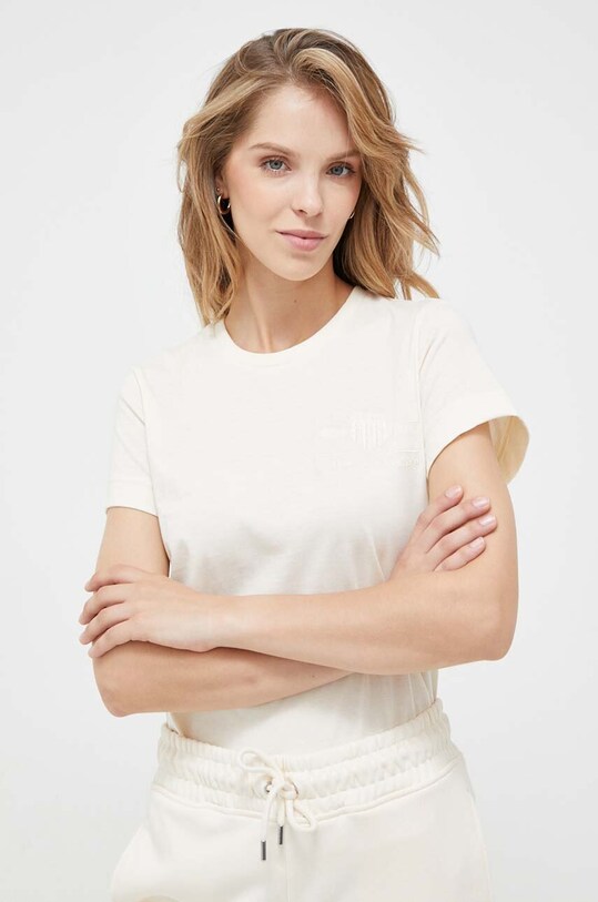 Gant t-shirt bawełniany 4200262 beżowy NC24