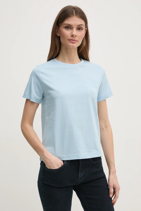 Bombažna kratka majica Gant modra 4200262
