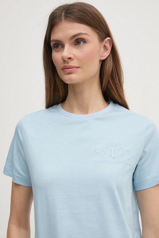 Bombažna kratka majica Gant modra 4200262