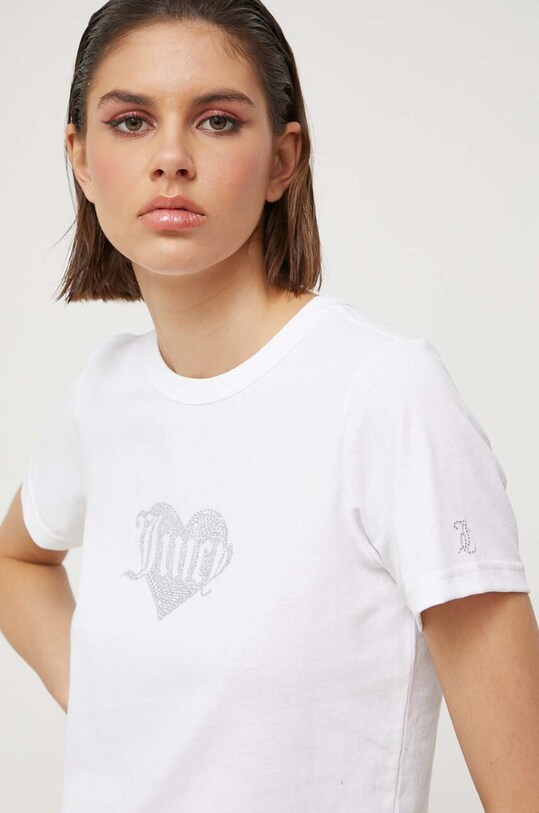Βαμβακερό μπλουζάκι Juicy Couture λευκό JCMCT223256.117