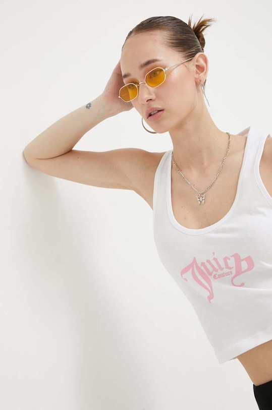Bavlnený top Juicy Couture slim biela JCSCT223404.117