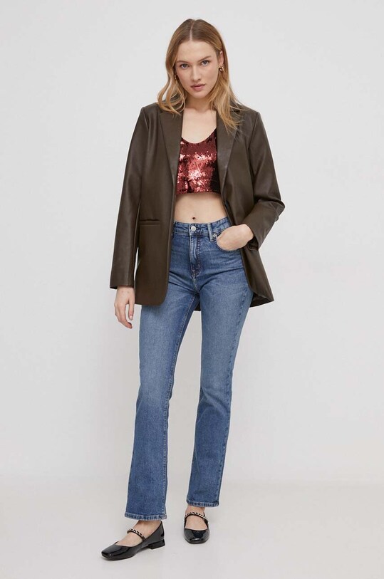 United Colors of Benetton top 5NDEDH00D.905 burgundia AW23