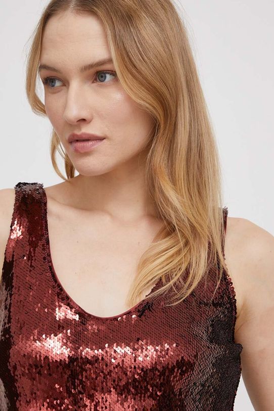 United Colors of Benetton top bordowy 5NDEDH00D.905