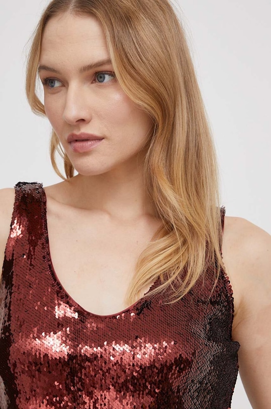 United Colors of Benetton top burgundia 5NDEDH00D.905