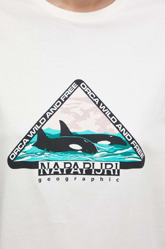 Βαμβακερό μπλουζάκι Napapijri NP0A4HD9N021 λευκό