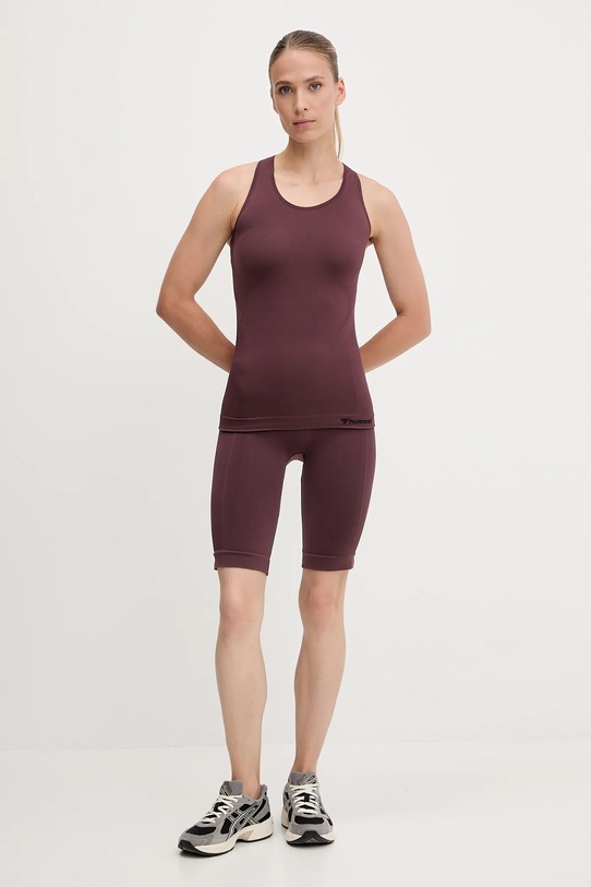 Top za vadbo Hummel Seamless 210491 bordo AW25