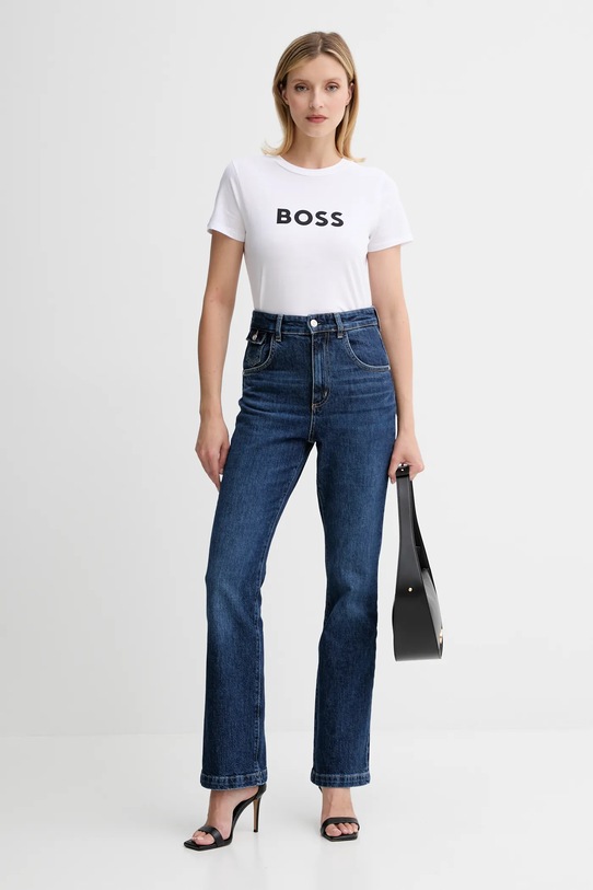 Хлопковая футболка BOSS Orange BOSS ORANGE 50501139 белый AW25