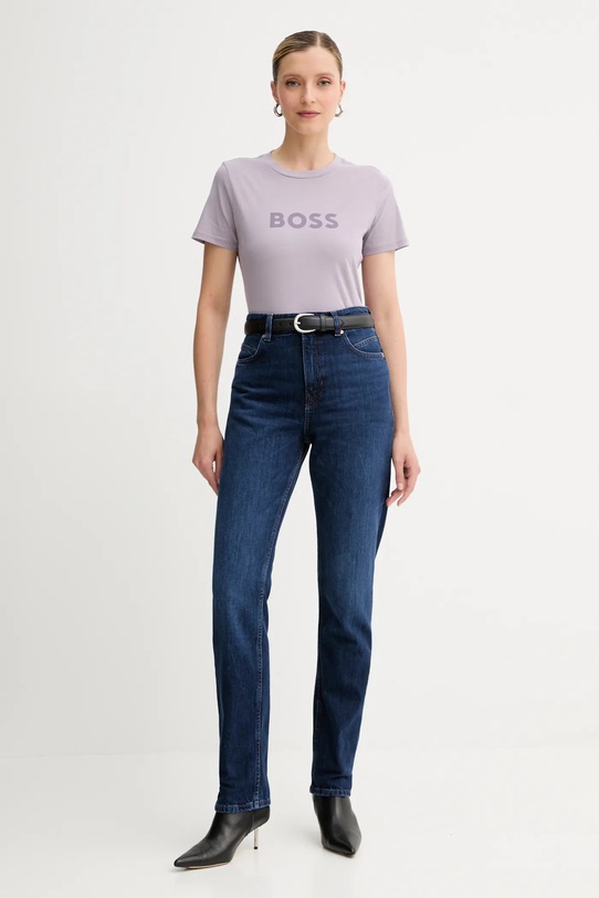 Βαμβακερό μπλουζάκι BOSS Orange BOSS ORANGE 50501139 μωβ AW25