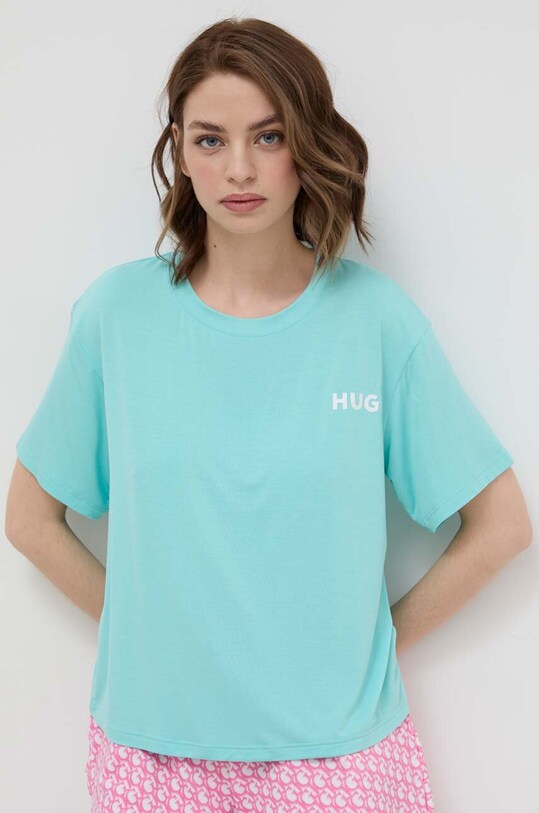 HUGO t-shirt lounge z elastanem niebieski 50490707