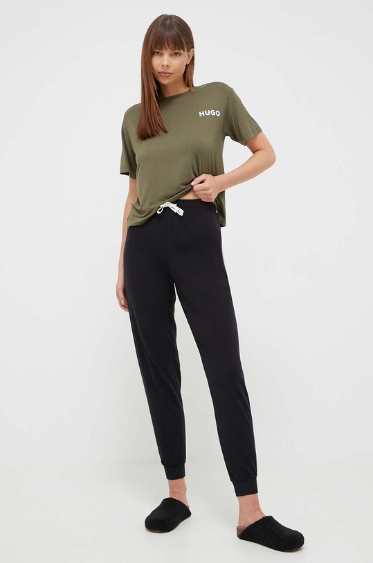 HUGO t-shirt lounge 50490707 zielony SS25