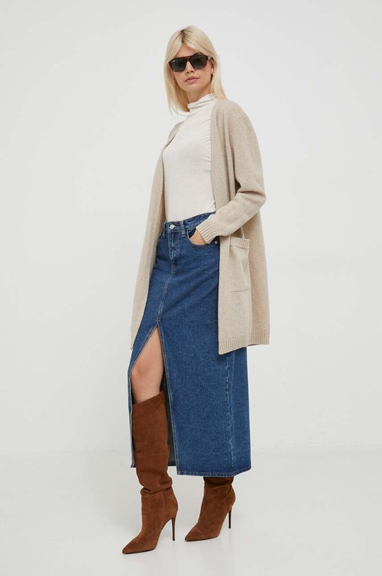 Svetr s příměsí vlny Sisley 3N1WL104F.0L8 béžová AW23