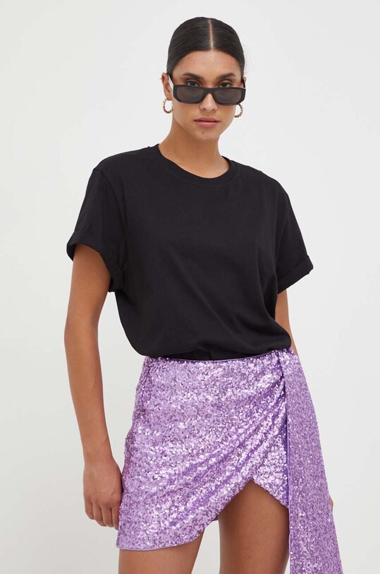 Pinko t-shirt bawełniany 102346.A1CY czarny AW23