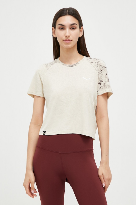 Salewa t-shirt sportowy Lavaredo Hemp regular beżowy 00.0000028549