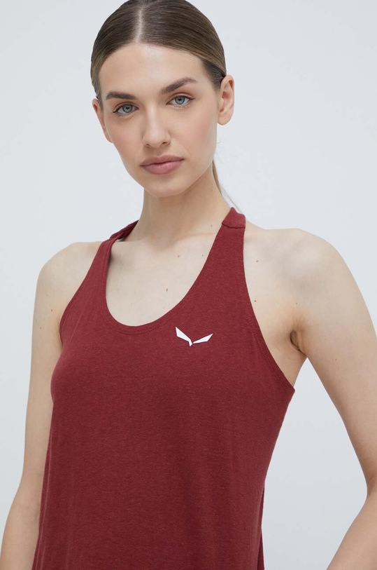 Salewa top sportowy Lavaredo Hemp Cropped bordowy 00.0000028369